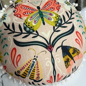 Pacific Paradise Decorative Butterfly and Floral Accent Pillow